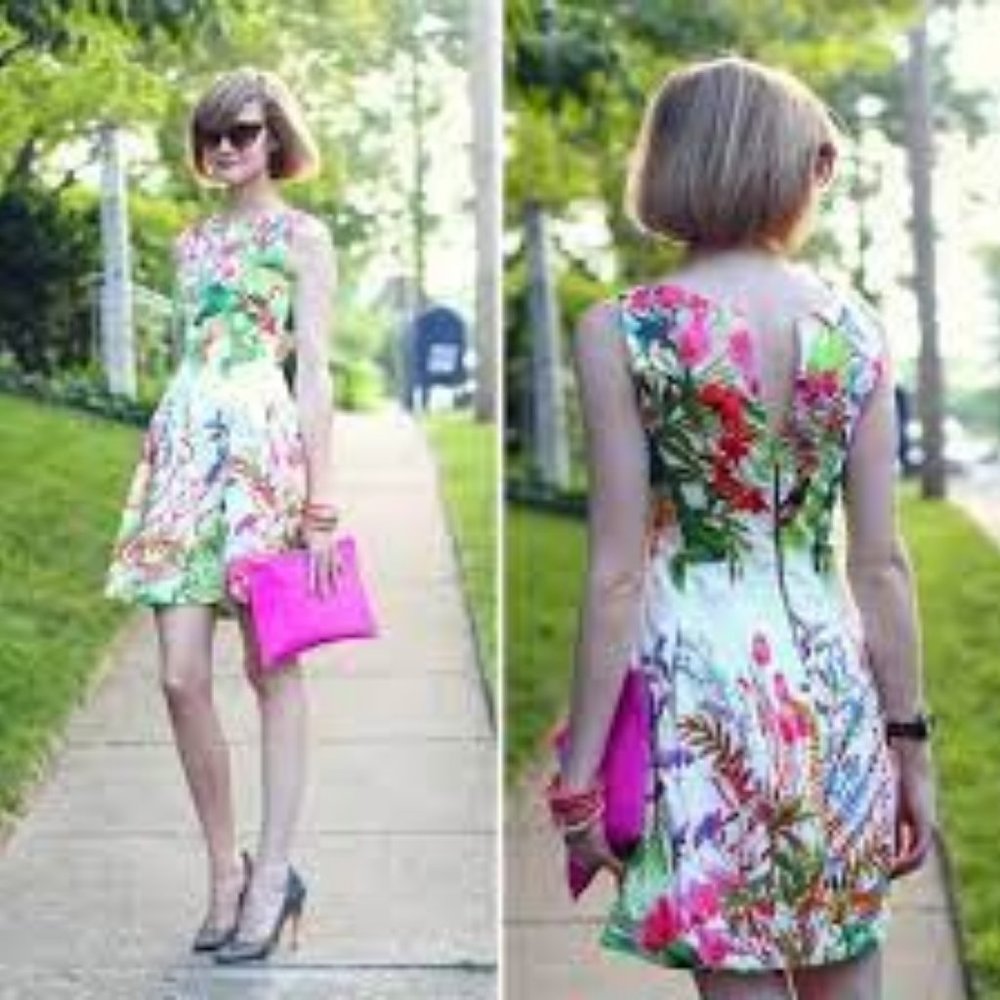 Zara floral tulip fit n flare dress